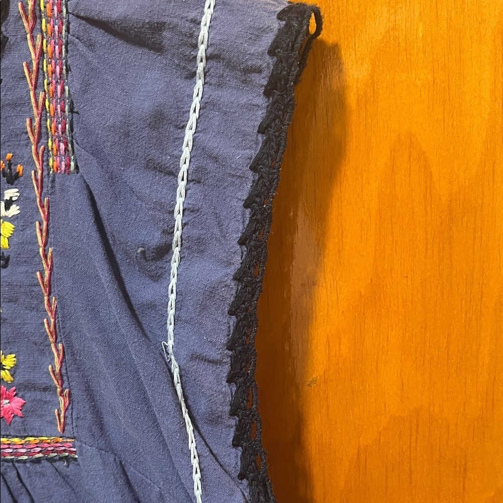Altar'd State Navy Floral Embroidered Blouse - Picture 5 of 6